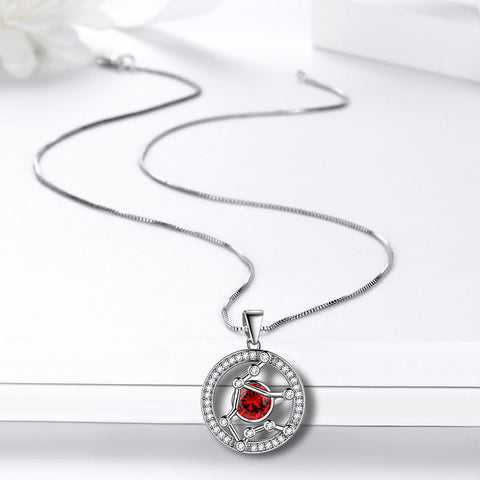 Collar del zodiaco Acuario con colgante de piedra natal de enero, joyería para mujeres y niñas, regalo de cumpleaños