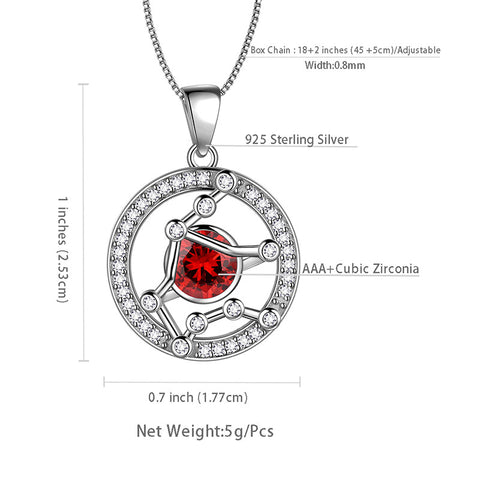 Collar del zodiaco Acuario con colgante de piedra natal de enero, joyería para mujeres y niñas, regalo de cumpleaños