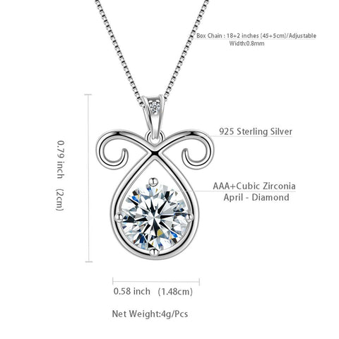 Aries Zodiac Necklace April Birthstone Pendant Women Girls Jewelry Birthday Gift Women Girls Jewelry Birthday Gift