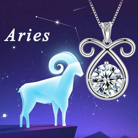 Aries Zodiac Necklace April Birthstone Pendant Women Girls Jewelry Birthday Gift Women Girls Jewelry Birthday Gift