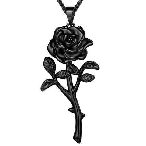 3D Flower Rose Necklaces Pendant Romantic Women Grils Jewelry Gifts - Necklaces - Aurora Tears