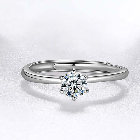 Anello di fidanzamento da donna Anello nuziale con diamante Moissanite da 0,5 ct Gioielleria raffinata