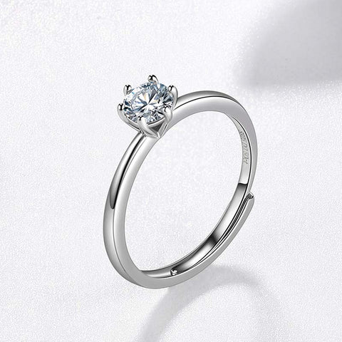 Anello di fidanzamento da donna Anello nuziale con diamante Moissanite da 0,5 ct Gioielleria raffinata