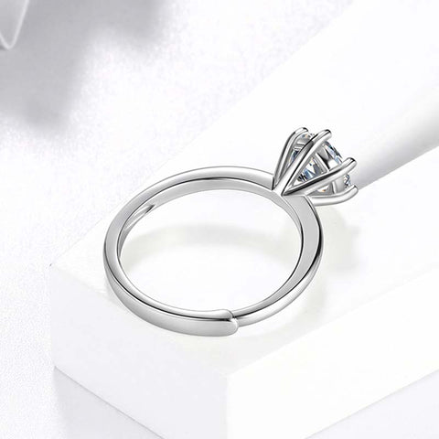 Anello di fidanzamento da donna Anello nuziale con diamante Moissanite da 0,5 ct Gioielleria raffinata