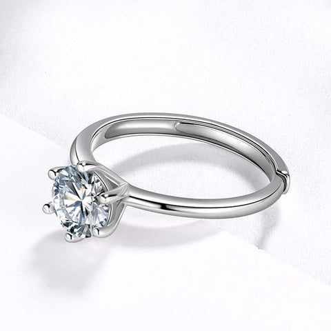 Anillo de compromiso para mujer, anillo de boda de diamante Moissanite de 1CT, joyería fina