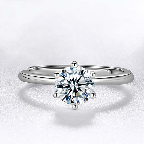Anillo de compromiso para mujer, anillo de boda de diamante Moissanite de 1CT, joyería fina