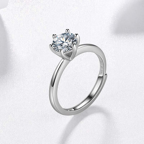 Anillo de compromiso para mujer, anillo de boda de diamante Moissanite de 1CT, joyería fina