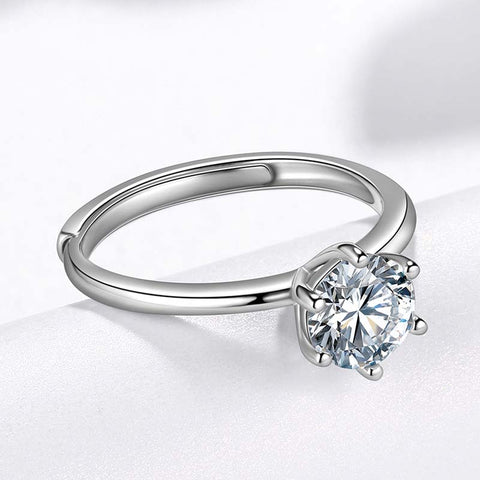 Anillo de compromiso para mujer, anillo de boda de diamante Moissanite de 1CT, joyería fina