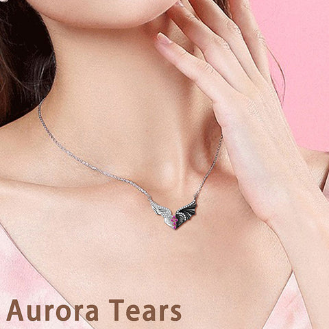 Angel Devil Wings Heart Pendant Necklace Jewelry Women Girls Gift 925 Sterling Silver