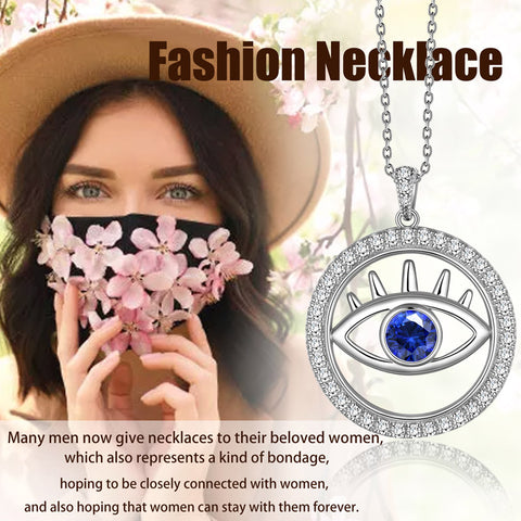 Collana blu malocchio Collana uomo donna ciondolo rotondo ciondolo argento sterling 925