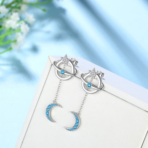 Celestial Moon & Star Earth Planet Dangle Earrings Women Grils Jewelry - Earrings - Aurora Tears