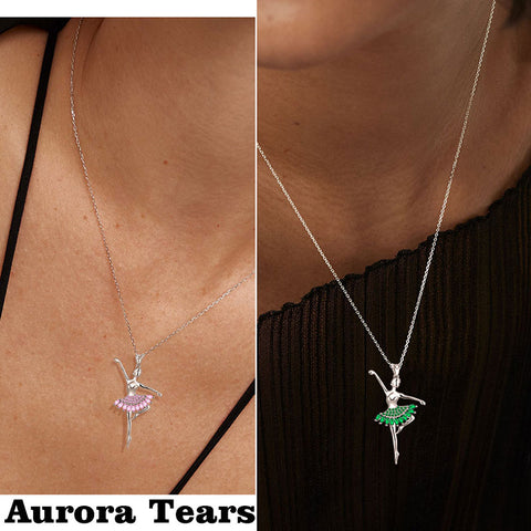 Ballerina Tiny Dancer Pendant Necklace Jewelry Women Girls Birthday Gift 925 Sterling Silver