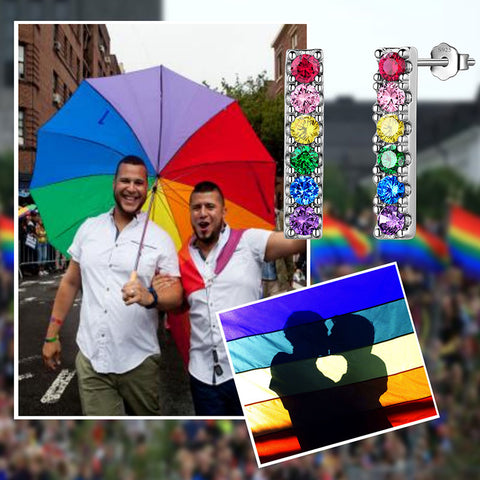 LGBT Earrings Stud Lesbian Gay Pride Rainbow Jewelry for Men Women