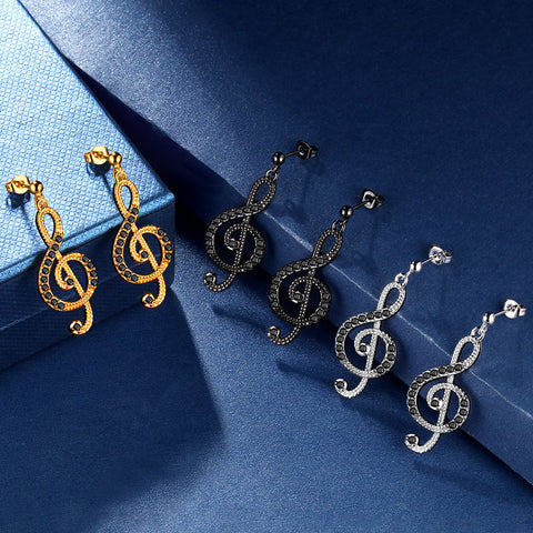 Women Musical Note Earrings Treble Clef Jewelry Gifts for Music Lover - Aurora Tears Jewelry