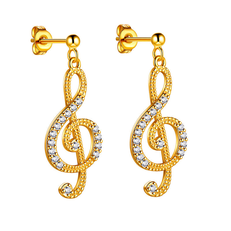 Women Musical Note Earrings Treble Clef Jewelry Gifts for Music Lover - Aurora Tears Jewelry