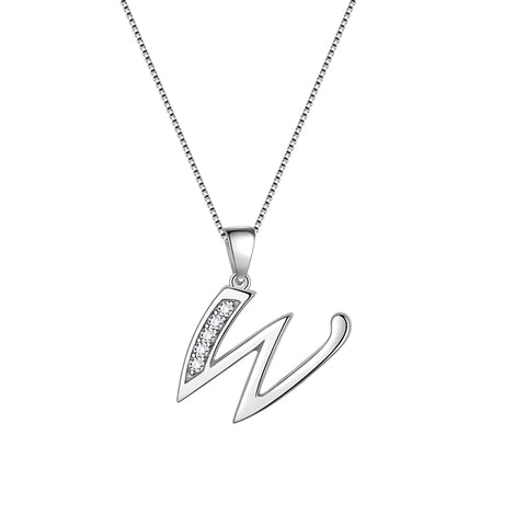 Letter Necklaces Initial Pendant Men Women Name Jewelry 925 Sterling Silver - Aurora Tears Jewelry