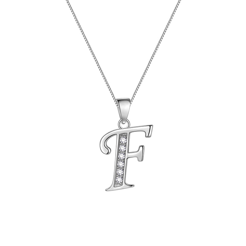 Letter Necklaces Initial Pendant Men Women Name Jewelry 925 Sterling Silver - Aurora Tears Jewelry