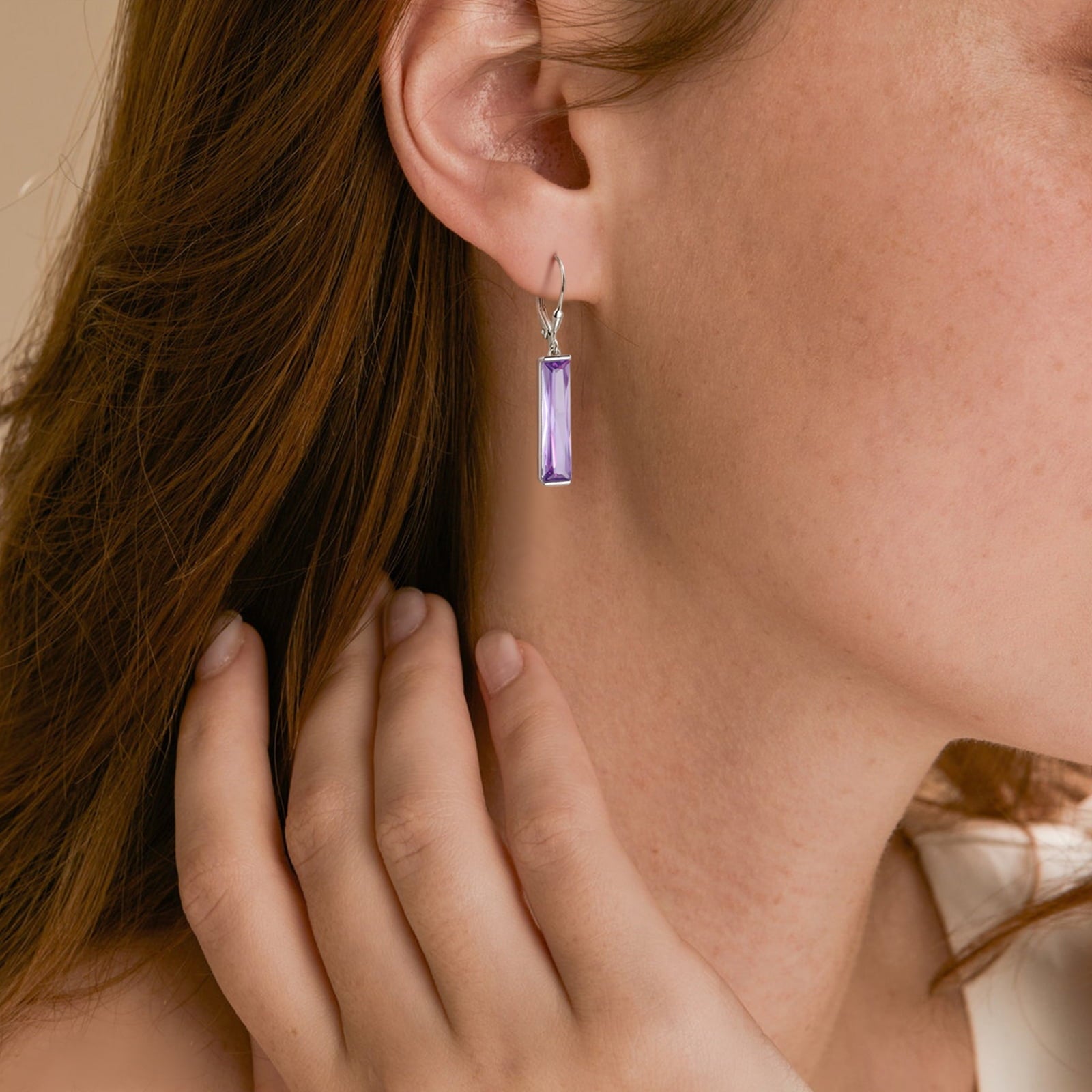 Dangle Women Earrings 925 Sterling Silver June Birthstone Earring Hoop Leverback Alexandrite Jewelry Christmas Birthday Mother's Day Gift Idea - Aurora Tears