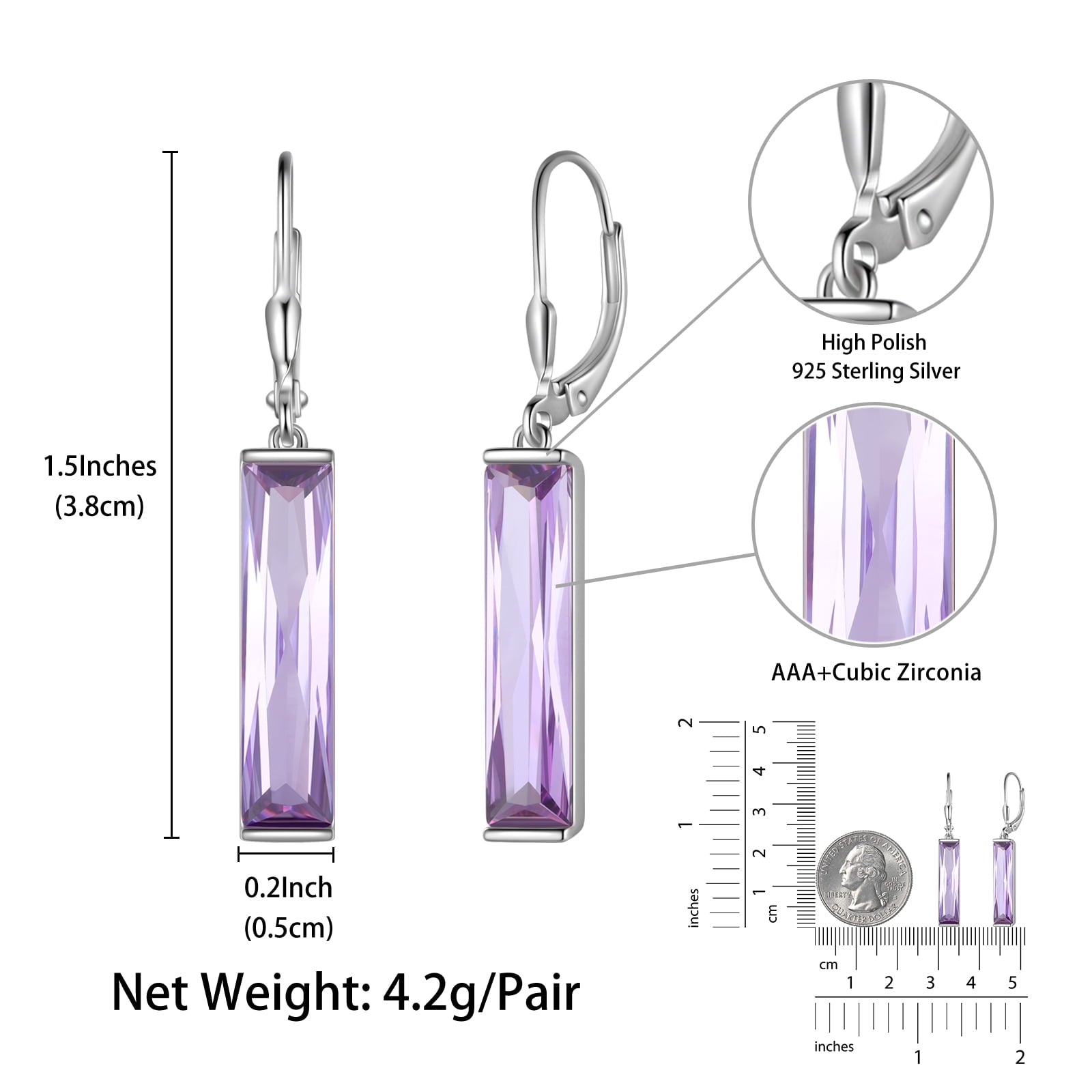 Dangle Women Earrings 925 Sterling Silver June Birthstone Earring Hoop Leverback Alexandrite Jewelry Christmas Birthday Mother's Day Gift Idea - Aurora Tears