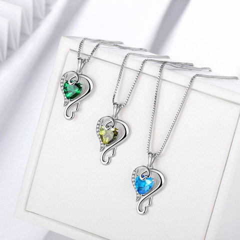 Love Heart Birthstone Agosto Collana con peridoto Ciondolo Donna Ragazza Gioielli Regalo di compleanno