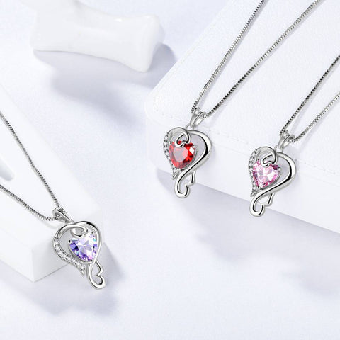 Liebe Herz Geburtsstein Juni Alexandrit Halskette Anhänger Frauen Mädchen Schmuck Geburtstagsgeschenk