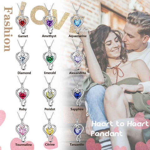 Liebe Herz Geburtsstein Juli Rubin Halskette Anhänger Frauen Mädchen Schmuck Geburtstagsgeschenk