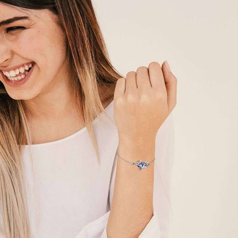 Butterfly Birthstone December Tanzanite Bracelet Women Girls Jewelry Birthday Gift 925 Sterling Silver