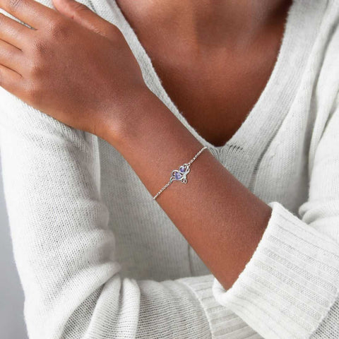 Pietra portafortuna di febbraio Bracciale con ametista da donna Gioielli per ragazze Regalo di compleanno Argento sterling 925