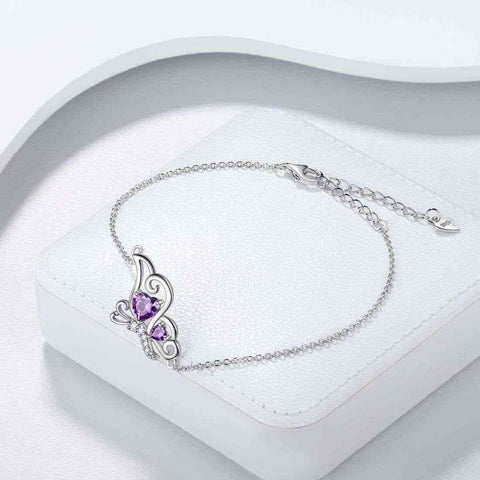 Pietra portafortuna di febbraio Bracciale con ametista da donna Gioielli per ragazze Regalo di compleanno Argento sterling 925