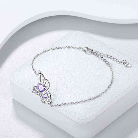 Butterfly Birthstone June Alexandrite Bracelet Women Girls Jewelry Birthday Gift 925 Sterling Silver