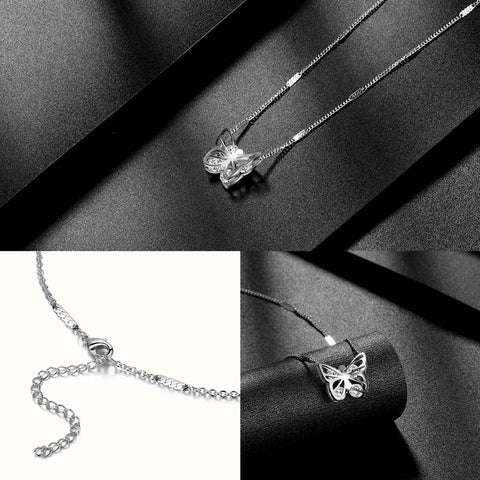 Collana a farfalla per gioielli da regalo per donne e ragazze in acciaio inossidabile