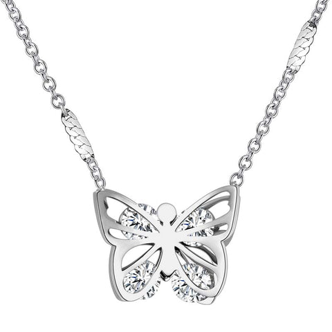 Collana a farfalla per gioielli da regalo per donne e ragazze in acciaio inossidabile