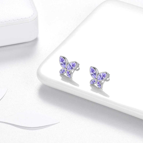 Orecchini a forma di farfalla Birthstone June Alexandrite Donne Ragazze Gioielli Regalo di compleanno