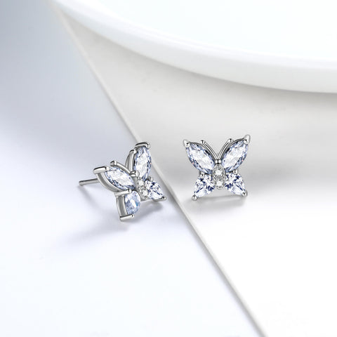 Orecchini da donna Farfalla Pietra portafortuna Aprile Diamante Ragazze Gioielli Regalo di compleanno
