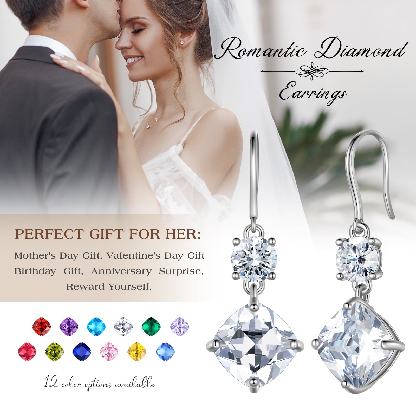 July Birthstone Earrings 925 Sterling Silver Women Long Dangling Earrings Ruby Cushion Red Crystal Jewelry Mother Birthday Gift - Aurora Tears