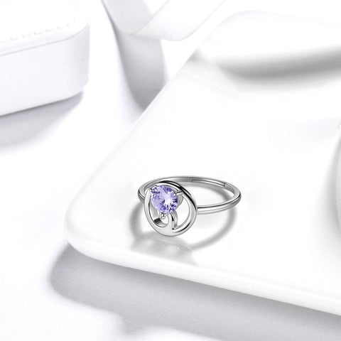 Cancer Ring June Alexandrite Birthstone Zodiac Women Girls Jewelry Birthday Gift