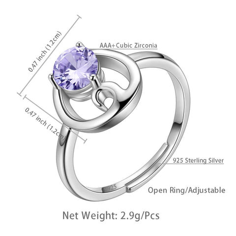 Cancer Ring June Alexandrite Birthstone Zodiac Women Girls Jewelry Birthday Gift