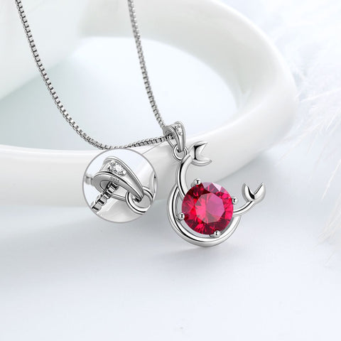 Collana Cancro dello zodiaco Collana con pietra portafortuna di luglio, regalo di compleanno per gioielli da donna, regalo di compleanno per gioielli da donna