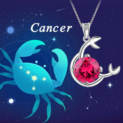 Collana Cancro dello zodiaco Collana con pietra portafortuna di luglio, regalo di compleanno per gioielli da donna, regalo di compleanno per gioielli da donna