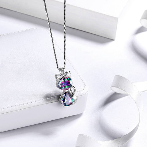 Orecchini pendenti in argento Sterling 925 con gatto carino Orecchini pendenti in argento Sterling 925 con gatto carino