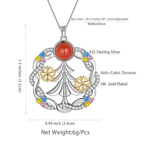 Weihnachtsbaum Halsketten Anhänger Schmuck Damen Mädchen Weihnachtsgeschenk Sterling Silber
