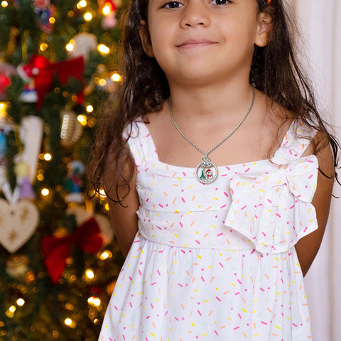 Collana natalizia da donna, gioielli, regali, albero di Natale, fiocco di neve, Jingle Bell, simpatico ciondolo con pupazzo di neve di Babbo Natale, per ragazze, in argento sterling