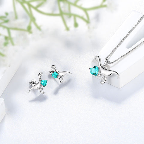 Velociraptor dinosaure breloque ensemble de bijoux boucles d'oreilles collier femmes filles bijoux cadeau