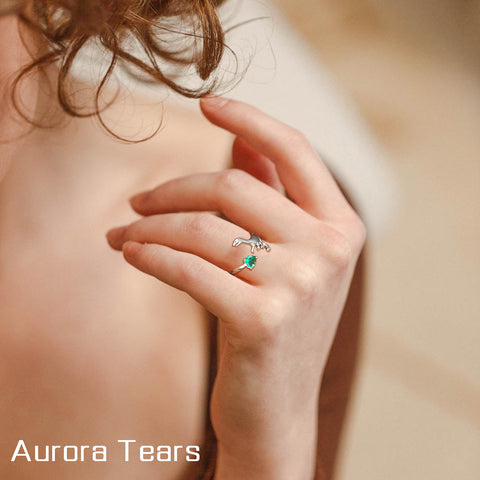 Velociraptor Dinosaur Charm Ring Open Sterling Silver Women Girls Jewelry Gift