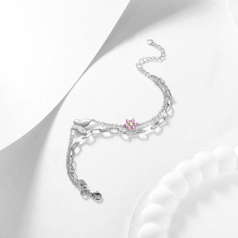 Bracelets délicats en or/argent pour femmes, bijoux superposés, cœur/papillon, lien