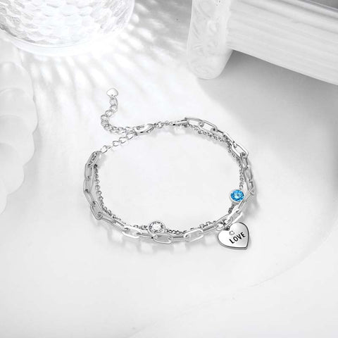 Delicati braccialetti in oro/argento per gioielli da donna Bracciale a strati, braccialetti a maglie d'amore