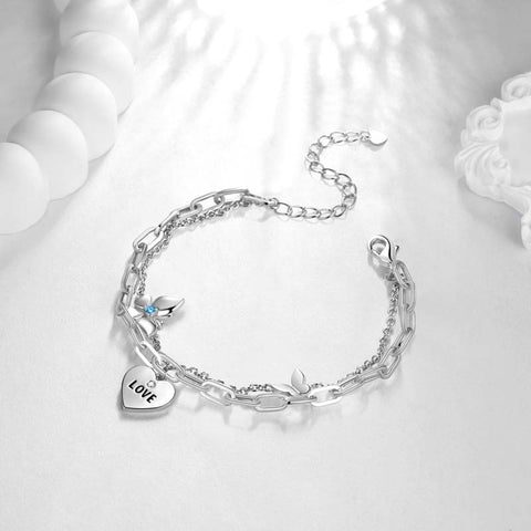 Pulseras delicadas de oro/plata para mujer, pulsera en capas, pulseras de eslabones de mariposa