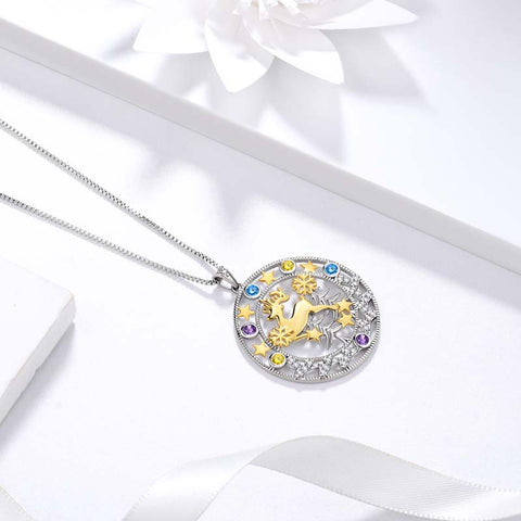 Collares con colgante de árbol de Navidad de ciervo, joyería para mujeres y niñas, regalo de Navidad de plata de ley
