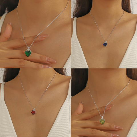 Collana Portafortuna Novembre In Argento 925 Con Ciondolo Cuore Giallo - Gioiello Per Ragazze E Bambine - Regalo Compleanno