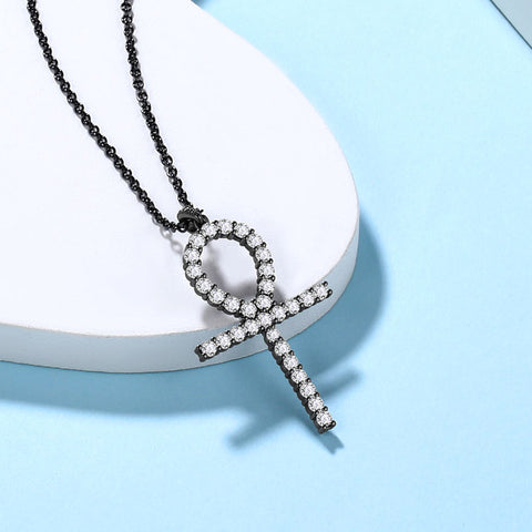 Collana con croce egiziana Ankh, ciondolo da uomo, donna, gioielli in argento sterling 925